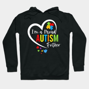 I'm A Proud Autism Father Heart Autism Awareness Puzzle Hoodie